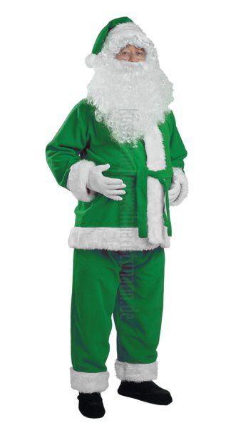Weihnachtsmann Kostüm grün - Jacke, Hose und Mütze